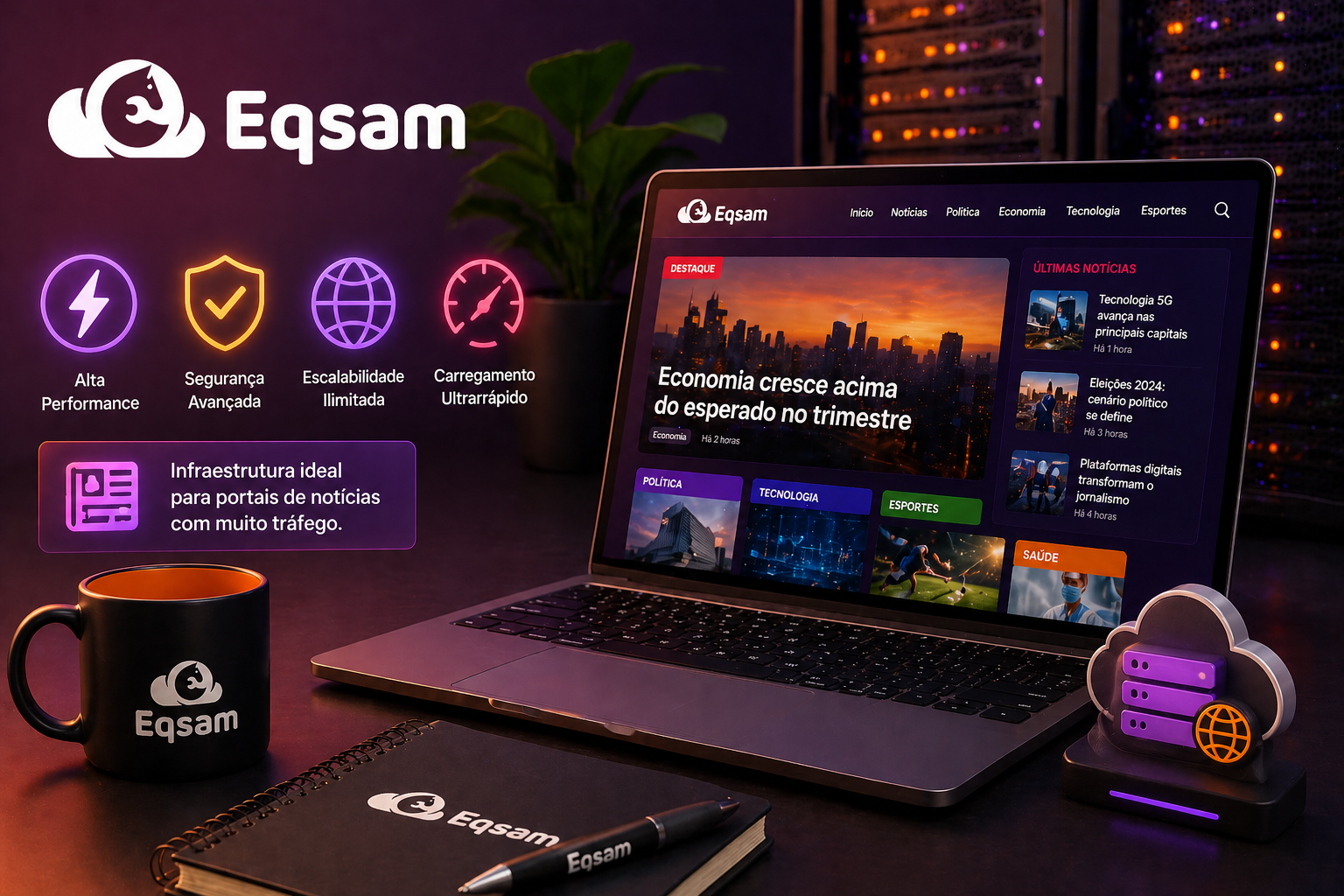 Melhor Hospedagem para Portais de Notícias | Eqsam