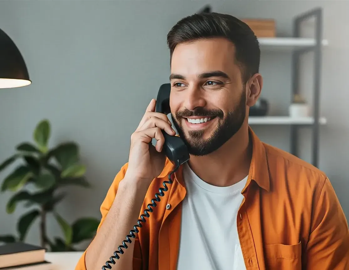 Atendente do suporte ao telefone